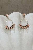 7 Jewel Hoop Studded Dangle Earring-Drop Earrings-Krush Kandy, Women's Online Fashion Boutique Located in Phoenix, Arizona (Scottsdale Area)