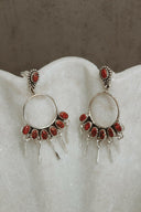 7 Jewel Hoop Studded Dangle Earring-Drop Earrings-Krush Kandy, Women's Online Fashion Boutique Located in Phoenix, Arizona (Scottsdale Area)