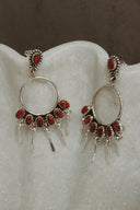 7 Jewel Hoop Studded Dangle Earring-Drop Earrings-Rae Collective, Women's Online Fashion Boutique Located in Phoenix, Arizona (Scottsdale Area)