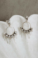 7 Jewel Hoop Studded Dangle Earring-Drop Earrings-Rae Collective, Women's Online Fashion Boutique Located in Phoenix, Arizona (Scottsdale Area)