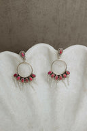 7 Jewel Hoop Studded Dangle Earring-Drop Earrings-Krush Kandy, Women's Online Fashion Boutique Located in Phoenix, Arizona (Scottsdale Area)