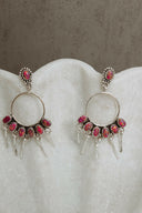 7 Jewel Hoop Studded Dangle Earring-Drop Earrings-Rae Collective, Women's Online Fashion Boutique Located in Phoenix, Arizona (Scottsdale Area)