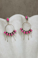 7 Jewel Hoop Studded Dangle Earring-Drop Earrings-Rae Collective, Women's Online Fashion Boutique Located in Phoenix, Arizona (Scottsdale Area)