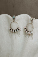 7 Jewel Hoop Studded Dangle Earring-Drop Earrings-Rae Collective, Women's Online Fashion Boutique Located in Phoenix, Arizona (Scottsdale Area)