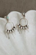 7 Jewel Hoop Studded Dangle Earring-Drop Earrings-Rae Collective, Women's Online Fashion Boutique Located in Phoenix, Arizona (Scottsdale Area)