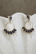 7 Jewel Hoop Studded Dangle Earring-Drop Earrings-Krush Kandy, Women's Online Fashion Boutique Located in Phoenix, Arizona (Scottsdale Area)