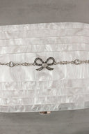 Sterling Bow Stone Bracelet-Chain Bracelets-Rae Collective, Women's Online Fashion Boutique Located in Phoenix, Arizona (Scottsdale Area)