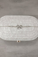 Sterling Bow Stone Bracelet-Chain Bracelets-Rae Collective, Women's Online Fashion Boutique Located in Phoenix, Arizona (Scottsdale Area)
