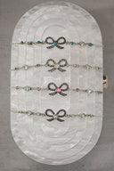 Sterling Bow Stone Bracelet-Chain Bracelets-Rae Collective, Women's Online Fashion Boutique Located in Phoenix, Arizona (Scottsdale Area)