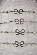 Sterling Bow Stone Bracelet-Chain Bracelets-Rae Collective, Women's Online Fashion Boutique Located in Phoenix, Arizona (Scottsdale Area)