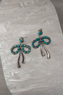 Stone Bliss Sterling Silver Bow Earrings-Stud Earrings-Rae Collective, Women's Online Fashion Boutique Located in Phoenix, Arizona (Scottsdale Area)