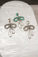 Stone Bliss Sterling Silver Bow Earrings-Stud Earrings-Rae Collective, Women's Online Fashion Boutique Located in Phoenix, Arizona (Scottsdale Area)