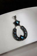Starry Night Horseshoe Stone Pendant-Pendant Necklaces-Rae Collective, Women's Online Fashion Boutique Located in Phoenix, Arizona (Scottsdale Area)