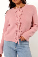 Mon Cherie Knit Bow-Front Cardigan-Cardigans-Rae Collective, Women's Online Fashion Boutique Located in Phoenix, Arizona (Scottsdale Area)