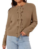 Mon Cherie Knit Bow-Front Cardigan-Cardigans-Rae Collective, Women's Online Fashion Boutique Located in Phoenix, Arizona (Scottsdale Area)