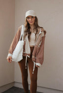 POL Multi Fabric Hooded Button Down Shacket-Shackets-Rae Collective, Women's Online Fashion Boutique Located in Phoenix, Arizona (Scottsdale Area)
