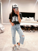 RfM Full Size Tummy Control High Waist Raw Hem Distressed Jeans-Rae Collective, Women's Online Fashion Boutique Located in Phoenix, Arizona (Scottsdale Area)