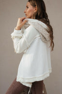 POL Multi Fabric Hooded Button Down Shacket-Shackets-Rae Collective, Women's Online Fashion Boutique Located in Phoenix, Arizona (Scottsdale Area)
