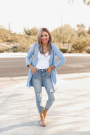 Zoom Meeting Lined Long Blazer Jacket-Blazers-Rae Collective, Women's Online Fashion Boutique Located in Phoenix, Arizona (Scottsdale Area)