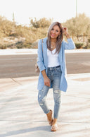 Zoom Meeting Lined Long Blazer Jacket-Blazers-Rae Collective, Women's Online Fashion Boutique Located in Phoenix, Arizona (Scottsdale Area)