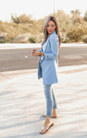 Zoom Meeting Lined Long Blazer Jacket-Blazers-Krush Kandy, Women's Online Fashion Boutique Located in Phoenix, Arizona (Scottsdale Area)
