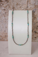 MADE TO ORDER. Turquoise Slab Cluster & Desert Pearl Necklace-Chain Necklaces-Rae Collective, Women's Online Fashion Boutique Located in Phoenix, Arizona (Scottsdale Area)