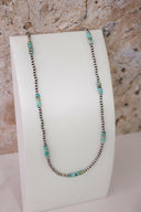 MADE TO ORDER. Turquoise Slab Cluster & Desert Pearl Necklace-Chain Necklaces-Rae Collective, Women's Online Fashion Boutique Located in Phoenix, Arizona (Scottsdale Area)