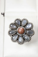 Chocolate Moonstone & Stone Cluster Sterling Silver Rings-Cluster Rings-Rae Collective, Women's Online Fashion Boutique Located in Phoenix, Arizona (Scottsdale Area)