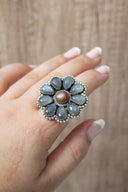 Chocolate Moonstone & Stone Cluster Sterling Silver Rings-Cluster Rings-Rae Collective, Women's Online Fashion Boutique Located in Phoenix, Arizona (Scottsdale Area)