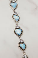 White CZ & Stone Heart Drop Necklace-Chain Necklaces-Rae Collective, Women's Online Fashion Boutique Located in Phoenix, Arizona (Scottsdale Area)