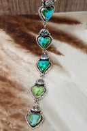 White CZ & Stone Heart Drop Necklace-Chain Necklaces-Rae Collective, Women's Online Fashion Boutique Located in Phoenix, Arizona (Scottsdale Area)