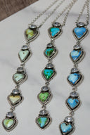 White CZ & Stone Heart Drop Necklace-Chain Necklaces-Rae Collective, Women's Online Fashion Boutique Located in Phoenix, Arizona (Scottsdale Area)