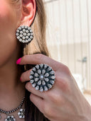 You Complete Me Concho Stud Sterling Silver Earring-Stud Earrings-Rae Collective, Women's Online Fashion Boutique Located in Phoenix, Arizona (Scottsdale Area)
