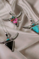 Lassie's Wild Horn Stone Pendant-Chain Necklaces-Rae Collective, Women's Online Fashion Boutique Located in Phoenix, Arizona (Scottsdale Area)