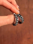 Sterling Silver Studded Baby Hoops-Hoop Earrings-Krush Kandy, Women's Online Fashion Boutique Located in Phoenix, Arizona (Scottsdale Area)