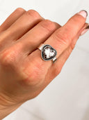 Solid Band Heart Single Stone Ring-Statement Rings-Rae Collective, Women's Online Fashion Boutique Located in Phoenix, Arizona (Scottsdale Area)