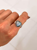 Solid Band Heart Single Stone Ring-Statement Rings-Rae Collective, Women's Online Fashion Boutique Located in Phoenix, Arizona (Scottsdale Area)