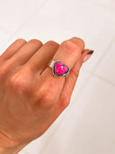 Solid Band Heart Single Stone Ring-Statement Rings-Rae Collective, Women's Online Fashion Boutique Located in Phoenix, Arizona (Scottsdale Area)