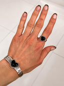 Solid Band Heart Single Stone Ring-Statement Rings-Rae Collective, Women's Online Fashion Boutique Located in Phoenix, Arizona (Scottsdale Area)