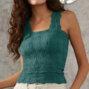 Floral Textured Knit Tank Top