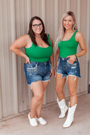 Risen Denim & Diamonds High Rise Rhinestone Shorts-Shorts-Rae Collective, Women's Online Fashion Boutique Located in Phoenix, Arizona (Scottsdale Area)