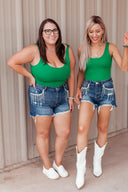 Risen Denim & Diamonds High Rise Rhinestone Shorts-Shorts-Rae Collective, Women's Online Fashion Boutique Located in Phoenix, Arizona (Scottsdale Area)