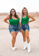 Risen Denim & Diamonds High Rise Rhinestone Shorts-Shorts-Krush Kandy, Women's Online Fashion Boutique Located in Phoenix, Arizona (Scottsdale Area)