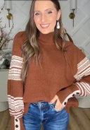 Retro Grid Waffle Knit Sweater-Sweaters-Krush Kandy, Women's Online Fashion Boutique Located in Phoenix, Arizona (Scottsdale Area)