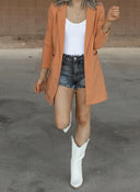 Zoom Meeting Lined Long Blazer Jacket-Blazers-Krush Kandy, Women's Online Fashion Boutique Located in Phoenix, Arizona (Scottsdale Area)