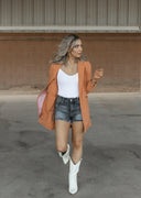Zoom Meeting Lined Long Blazer Jacket-Blazers-Krush Kandy, Women's Online Fashion Boutique Located in Phoenix, Arizona (Scottsdale Area)