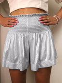 Shine Bright Metallic Shimmer Smock Shorts-Shorts-Krush Kandy, Women's Online Fashion Boutique Located in Phoenix, Arizona (Scottsdale Area)