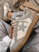 SAMBA Vintage Vibe Star Sneakers - Grey Glitter Star-Sneakers-Rae Collective, Women's Online Fashion Boutique Located in Phoenix, Arizona (Scottsdale Area)
