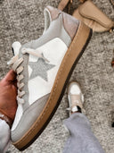 SAMBA Vintage Vibe Star Sneakers - Grey Glitter Star-Sneakers-Rae Collective, Women's Online Fashion Boutique Located in Phoenix, Arizona (Scottsdale Area)