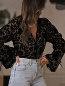 Boho Dreams Floral Lace Long Sleeve Blouse